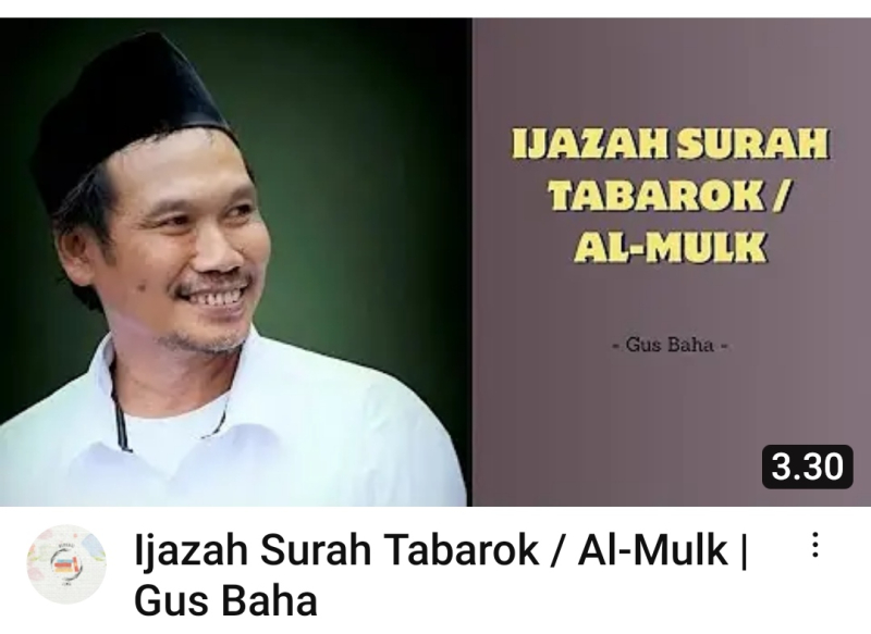 Keutamaan Surat Al Mulk And Ijazah Dr Gus Baha